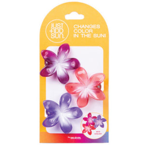 Del Sol "Mini Plumeria" Color-Changing Hair Clips, 3-Pack