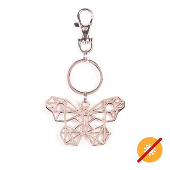Del Sol Color-changing Metal Butterfly Keychain- Silver to Red