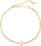 Gold Pearl Chain Link Anklet - The Hawaii Store