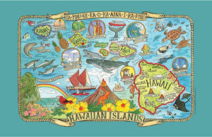 Kay Dee Designs "Hawaii Adventure Destinations Map" Tea Towel 