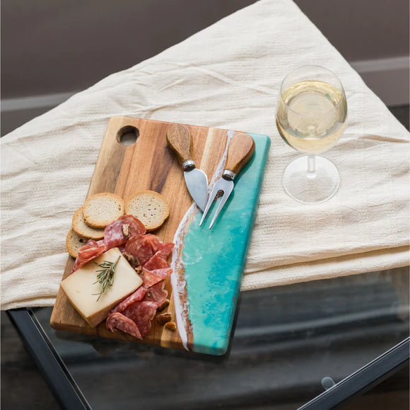 Small Cheese Board 8x11 Caribbean Blue - The Hawaii Store