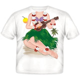 Add A Kid Hawaiian Girl Ukulele Tee Shirt Youth Size