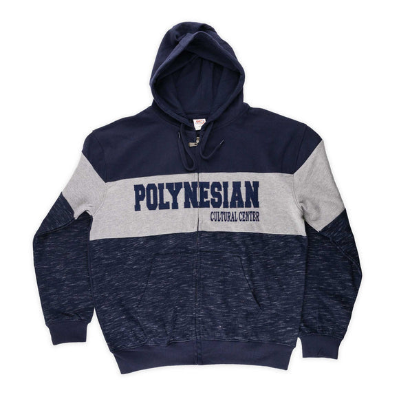 Custom PCC Full Zip 3-Tone Blue & Gray Adult Hoodie