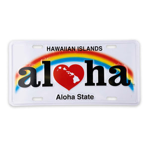 "Aloha Heart of Hawaii" Souvenir License Plate