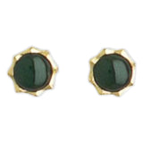 Ariki Round Nephrite Jade Stud Earrings