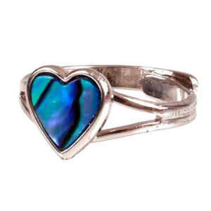 Ariki Palladium and  Paua Heart Ring