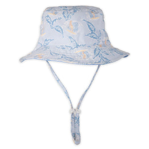 Dozer Reversible Baby Boys Bucket Hat- Slater Blue- Tropical Print Side