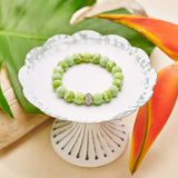 Jilzarah Seaside Green & Crystal Stretch Bracelet