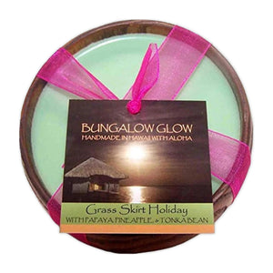 Bubble Shack "Grass Skirt Holiday" Coconut Shell Soy Candle