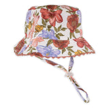 Millymook "Tessa" Reversible Baby Girls Bucket Hat- Floral & Mauve