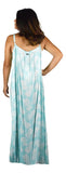  Long Pineapple Print Aqua Bali Dress-  Back View