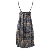 Balinese-Tribal-Print-Short-Dress--Navy- Back View.