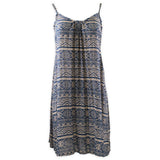 Balinese-Tribal-Print-Short-Dress--Navy