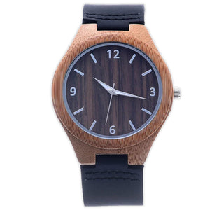 Mad Man Bamboo and Koa Watch with Leather Band