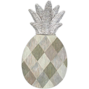 Beachcomber Woven Leaf Wood Pineapple Wall Plaque 