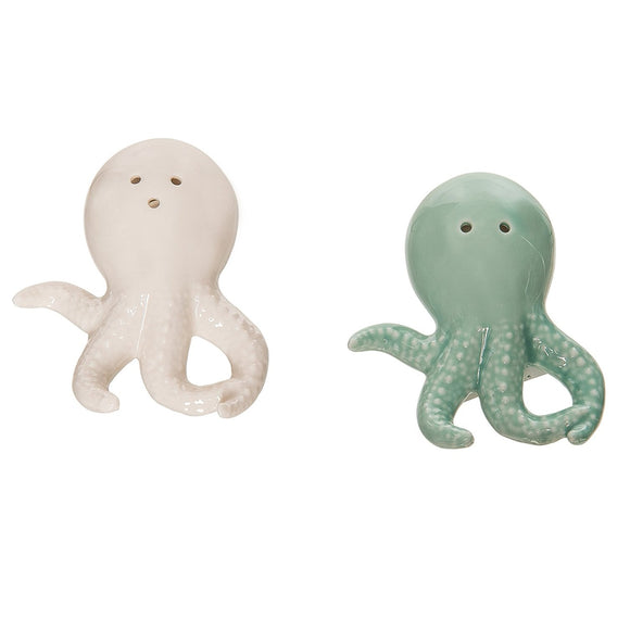 Beachcombers-Green-and-Bisque-Octopus-Salt-_-Pepper-Set