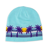 Back view Polynesian Cultural Center "Palm" Beanie Hat- Turquoise