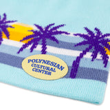 Close up Polynesian Cultural Center "Palm" Beanie Hat- Turquoise
