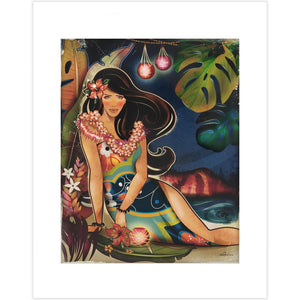 "Beautiful Wahine" Matted Print by Kat Reeder- 11" x 14"