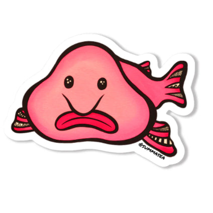 Blobfish Vinyl Sticker by Summer Colmus