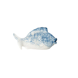 Beachcombers Fish Porcelain Figurine- White & Blue