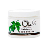 Body Butter with leaves displaying the design and the tropical care