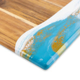 Lynn & Liana Teal, White, & Gold Acacia Bread Board