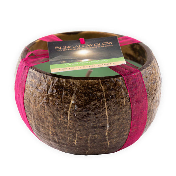 Bungalow Glow Grass Skirt Holiday Coconut Shell Soy Candle