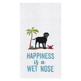 "Happiness is a Wet Nose" Cotton Kitchen Towel