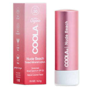 Coola Mineral Liplux® Organic Tinted Lip Balm Sunscreen SPF 30- Nude Beach 