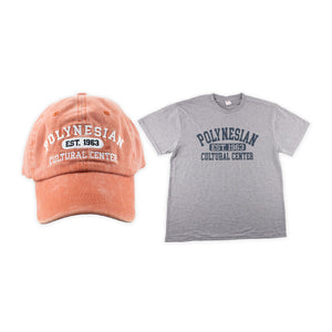 Polynesian Cultura Center "Est 1963" Ball Cap & T-Shirt Set- Coral