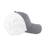 Side view of Amp'd "Polynesian Cultural Center" Diamond Patch Ball Cap- Gray & White