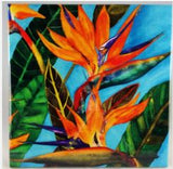 Visions of the Tropics "Bird of Paradise" Ceramic Tile-  4.25'' Square