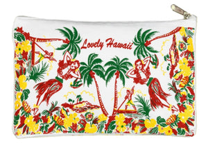Red and White Kitchen "Lovely Hawaii" Souvenir Travel Pouch- 10''x6''