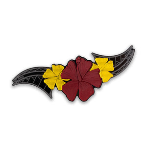 Floral Hibiscus Yellow/Red/Yellow Car Decal