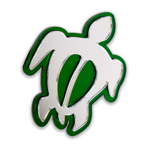 Car Decal Honu Silver/Green