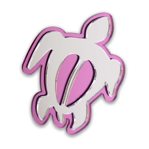 Car Decal Honu Silver/Pink