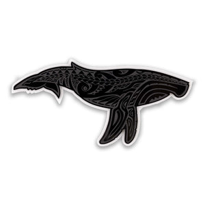 Island Silver 3D "Humpback" Acrylic Car Decal- Black & White