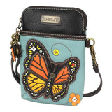 Chala Monarch Butterfly Cellphone Cross Body Bag/Purse- Blue - The Hawaii Store