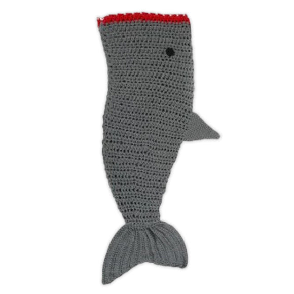 Child's Shark Tail Knit Blanket, 56-Inches Long 