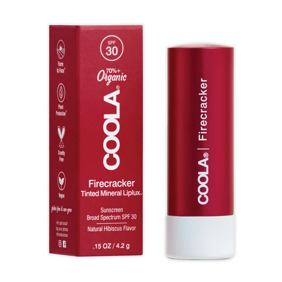 Coola Mineral Liplux® Organic Tinted Lip Balm Sunscreen SPF 30 - Fire Cracker 