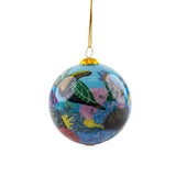 “Coral World” Hand-Painted Hawaiian Sea Turtle Glass Ornament - The Hawaii Store