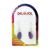 Del Sol Color-Changing Cowrie Earrings- Cream to Purple