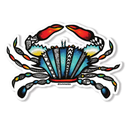 Crab Vinyl Sticker by Summer Colmus