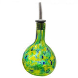 Blown Glass Yellow & Green Cruet