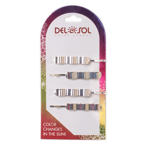 Del Sol Color-changing "Ribbons" Hair Pins- 4 Pieces