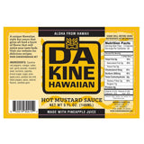 Da Kine Hawaiian Hot Mustard Sauce Label and Nutrition Information