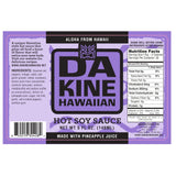 Da Kine Hawaiian "Hot Soy Sauce" Label and Nutrition Information