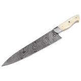 Faneema Damascus Steel Culinary Knife with Bone Handle