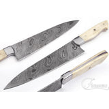 Faneema Damascus Steel Culinary Knife with Bone Handle